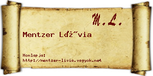 Mentzer Lívia névjegykártya